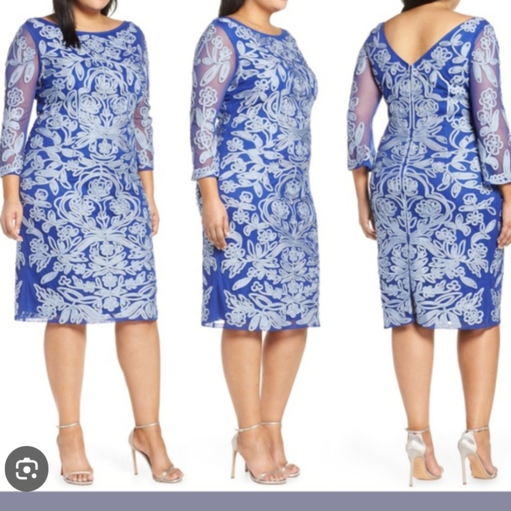 NEW! JS Collections-  Soutache Cocktail Dress in Royal Sky #S45-sz 20W